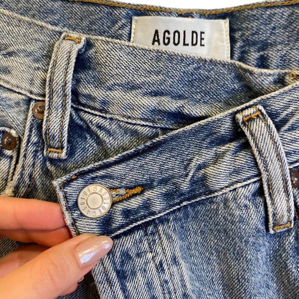 Agolde Criss Cross Arc Jeans High Rise Vintage Wash Size 24 - Picture 4 of 10